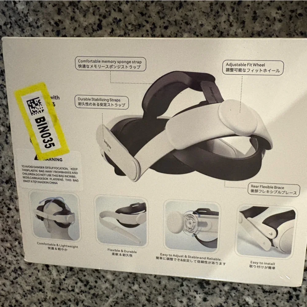 Innovative VR Headset with Comfort Strap - Black and White